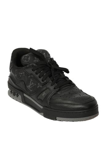 Louis Vuttion EU 41 Black Laced Logo High Sneakers