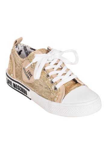 Love Moschino Golden Sequin Sneakers