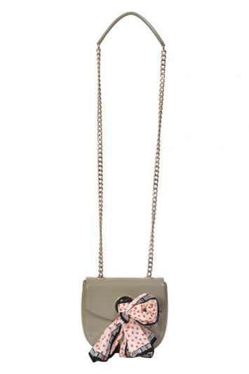 Love Moschino Sage Green Patent Leather with Ribbon Crossbody Bag