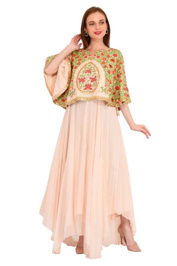 Izmir Embroidered Cape with Ombré Gown – NACHIKET BARVE