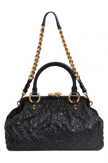 Marc Jacobs Black Quilted Leather Stam Shoulder Bag