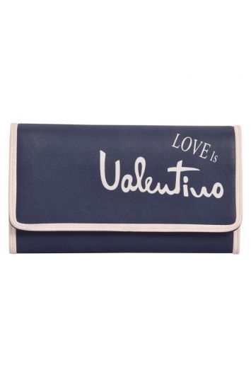 Mario Valentino Blue Stewie Leather Wallet