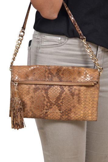 Michael Kors Chain Python Embossed Shoulder Bag