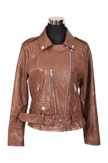 Michael Kors Faux Crocodile Leather Jacket