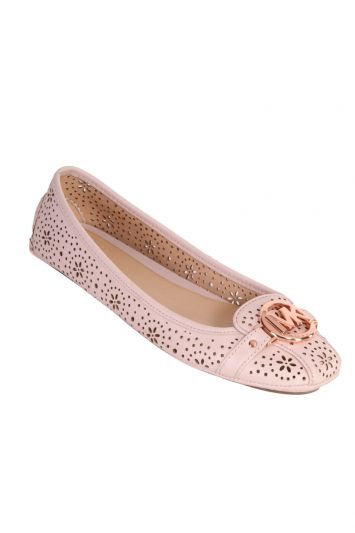 MICHAEL KORS FULTON FORAL PERFORATED LEATHER FLATS