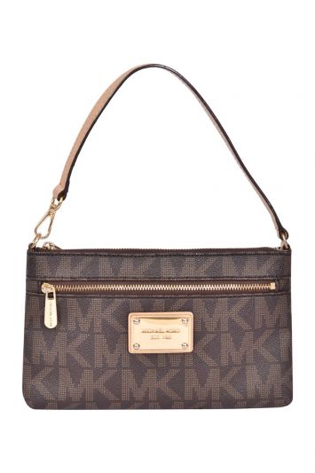 Michael Kors Jet Set Signature Wristlet in Brown