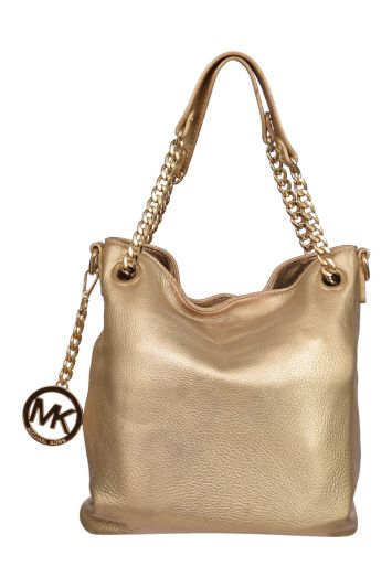 Michael Kors Metallic Golden Leather Handbag