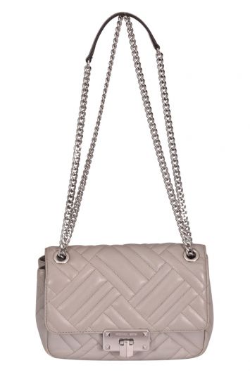 Michael Kors Peyton Pearl Grey Quilted Shoulder Bag