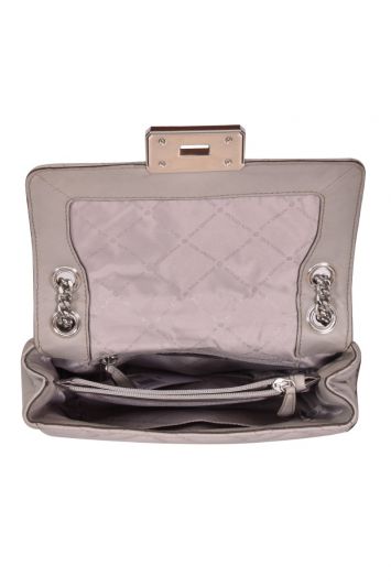 Michael Kors Peyton Pearl Grey Quilted Shoulder Bag