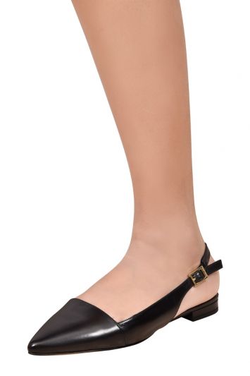 Michael Kors Pointed Toe Flat Leather Slingbacks