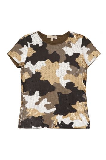 Michael Kors Sequined Camouflage Top