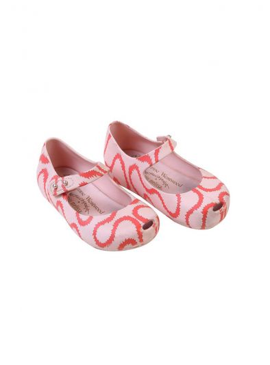 MINI MELISSA PEACH ORANGE SNAKE PRINT SHOES