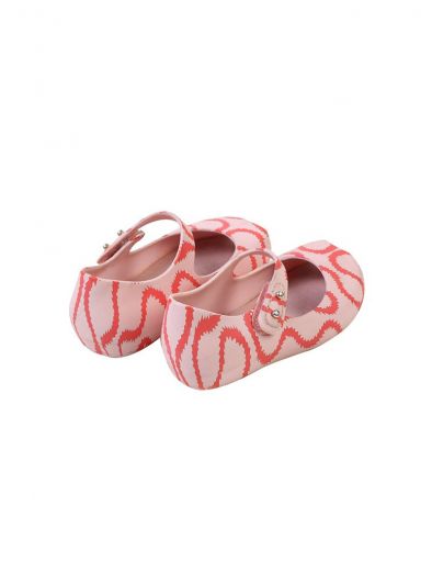 MINI MELISSA PEACH ORANGE SNAKE PRINT SHOES