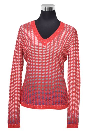Missoni V-Neck Ombre Red Sweater