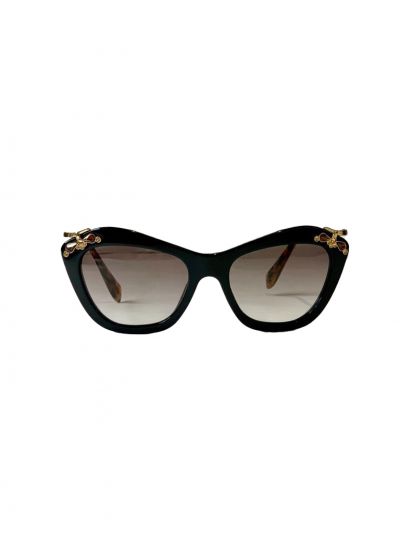 MIU MIU BLACK GOLD CAT EYE SUNGLASSES