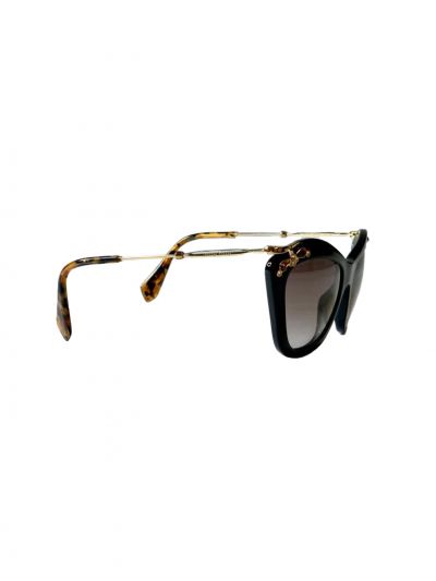 MIU MIU BLACK GOLD CAT EYE SUNGLASSES
