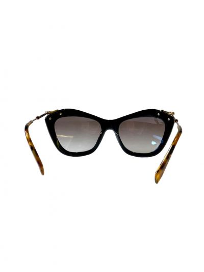 MIU MIU BLACK GOLD CAT EYE SUNGLASSES
