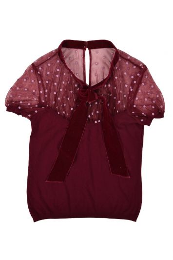 MOSCHINO MAROON NET TOP