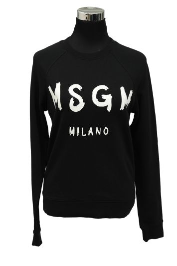 MSGM Size XS Crewneck Black Sweatshirt