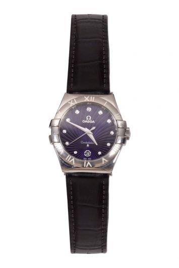 Omega Constellation Purple Diamond Dial Ladies Watch