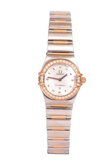 Omega Constellation Quartz Steel Gold MOP Diamonds Watch