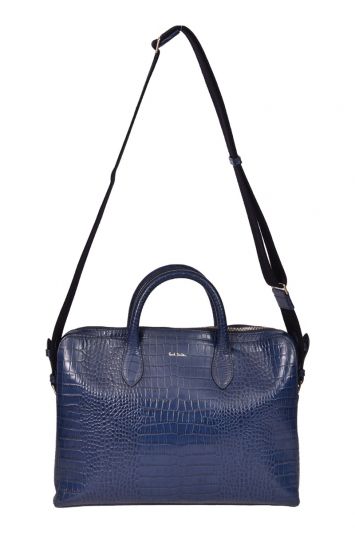 Paul Smith Crocodile Embossed Leather laptop Bag