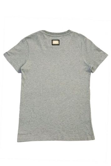 PHILIPP PLEIN HEATHER GREY STUDDED T SHIRT