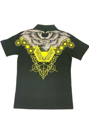 PHILIPP PLEIN NEON EAGLE STUDDED POLO