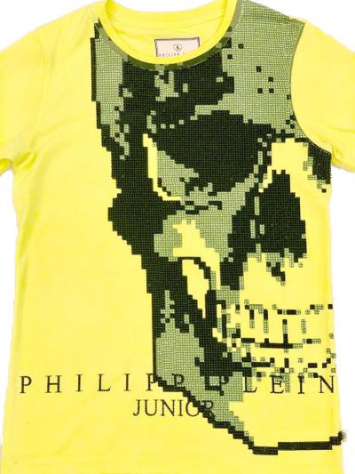 PHILIPP PLEIN NEON GREEN STUDDED T SHIRT