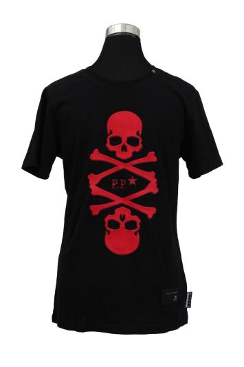 Philipp Plein Size M Red Skull T-shirt