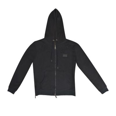 PHILIPP PLEIN STARS HOODIE BLACK SWEATSHIRT ZIP UP