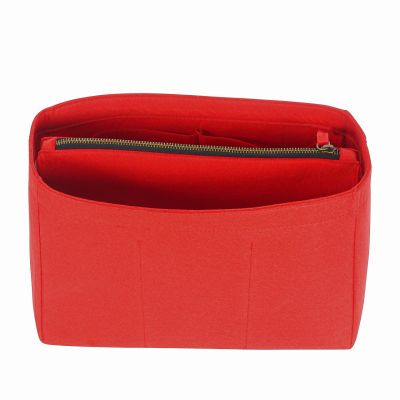 POCHETTE DE LUXE RED WITH INSERT BAG ORGANIZER