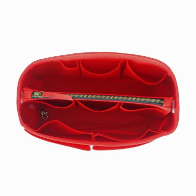 POCHETTE DE LUXE RED WITH INSERT BAG ORGANIZER