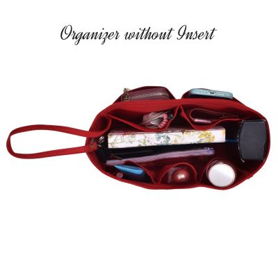 POCHETTE DE LUXE RED WITH INSERT BAG ORGANIZER