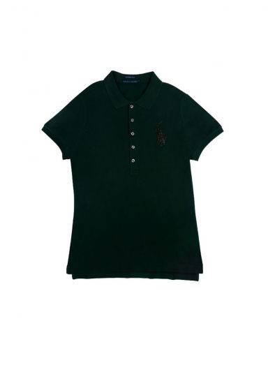 POLO RALPH LAUREN FOREST GREEN SWAROVSKI POLO T- SHIRT