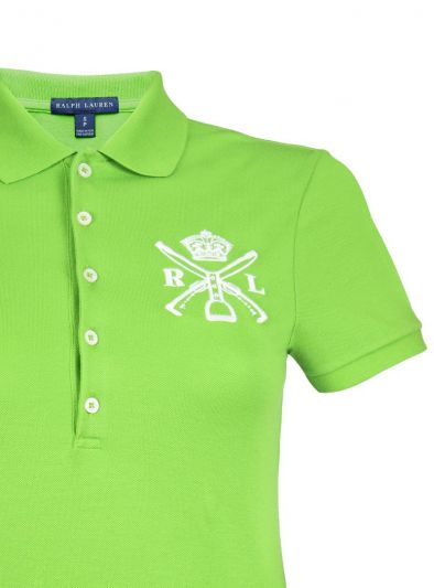 POLO RALPH LAUREN GREEN POLO T- SHIRT 1-GREEN-S