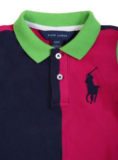 POLO RALPH LAUREN NAVY BLUE & PINK POLO DRESS