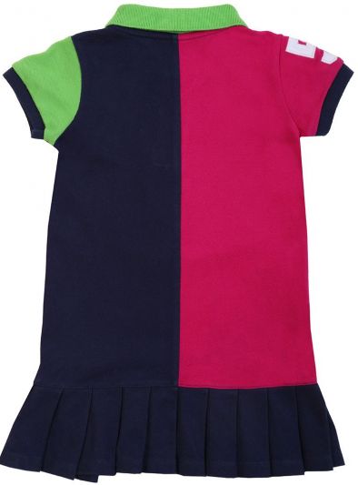 POLO RALPH LAUREN NAVY BLUE & PINK POLO DRESS