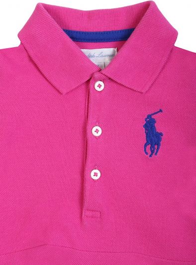 POLO RALPH LAUREN PINK PIQUE PEPLUM POLO DRESS