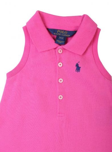 POLO RALPH LAUREN PINK PIQUE POLO DRESS