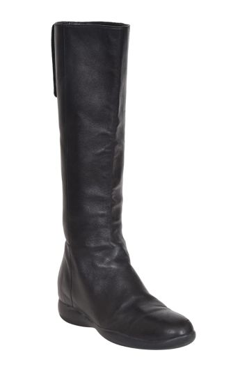 Prada Black Leather Knee-High Boots