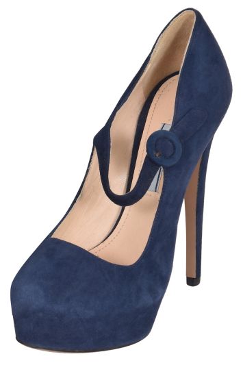 Prada Blue Mary Jane Suede Pumps