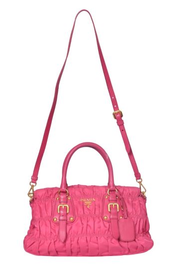 Prada Hot Pink Nylon Gaufre Handbag