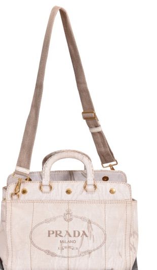 Prada Limited Edition Canapa Snap Tote Canvas Bag