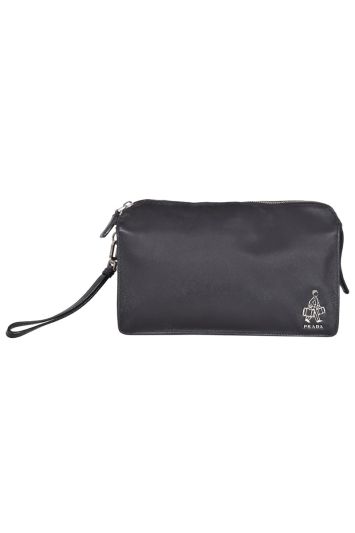 Prada Logo Plaque Wristlet