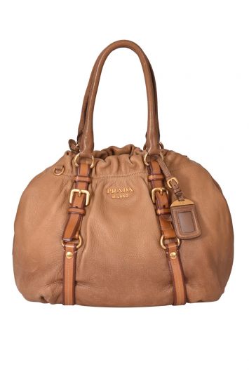 Prada Ombre Deerskin Light Brown Leather Hobo Bag