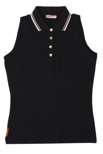 PRADA  POLO SLEEVELESS PIQUE SHIRT