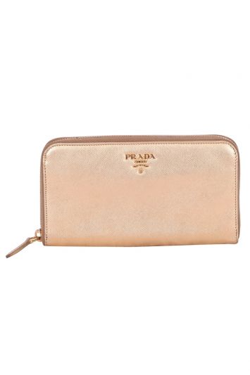 Prada Saffiano Leather Wallet With Wristlet Strap in Black | Lyst