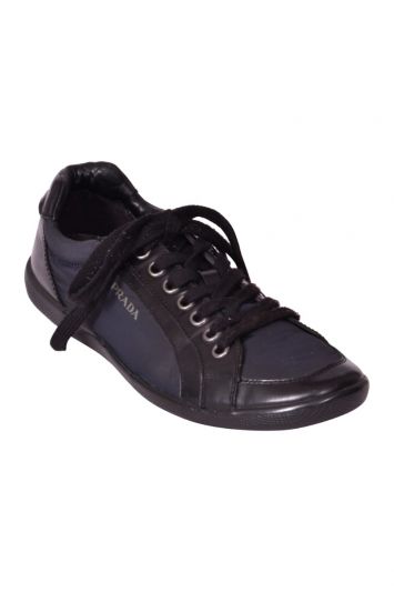 Prada Sports Black Nylon & Leather Sneakers