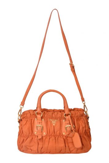 Orange prada cheap nylon bag